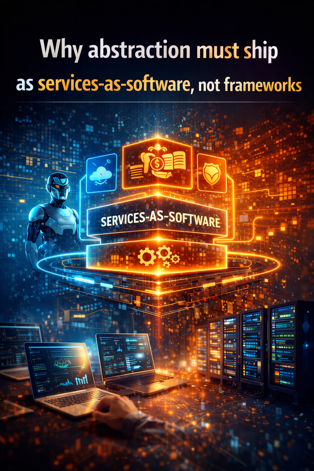 Why abstraction must ship as services-as-software, not frameworks
