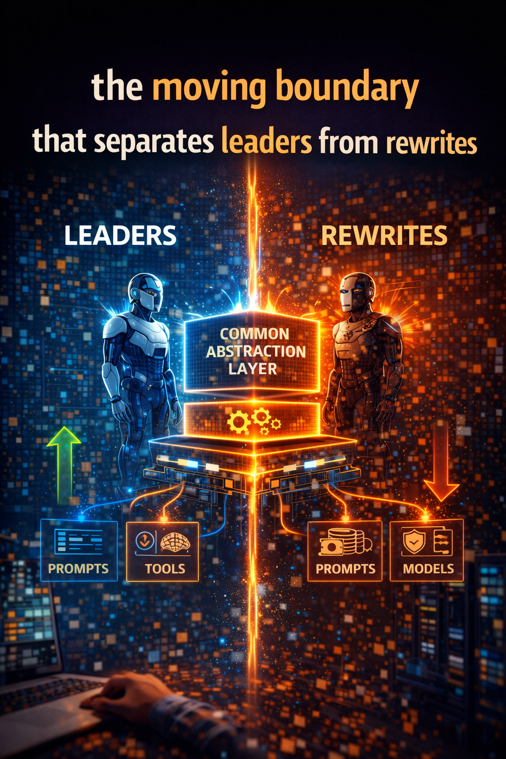 the moving boundary that separates leaders from rewrites