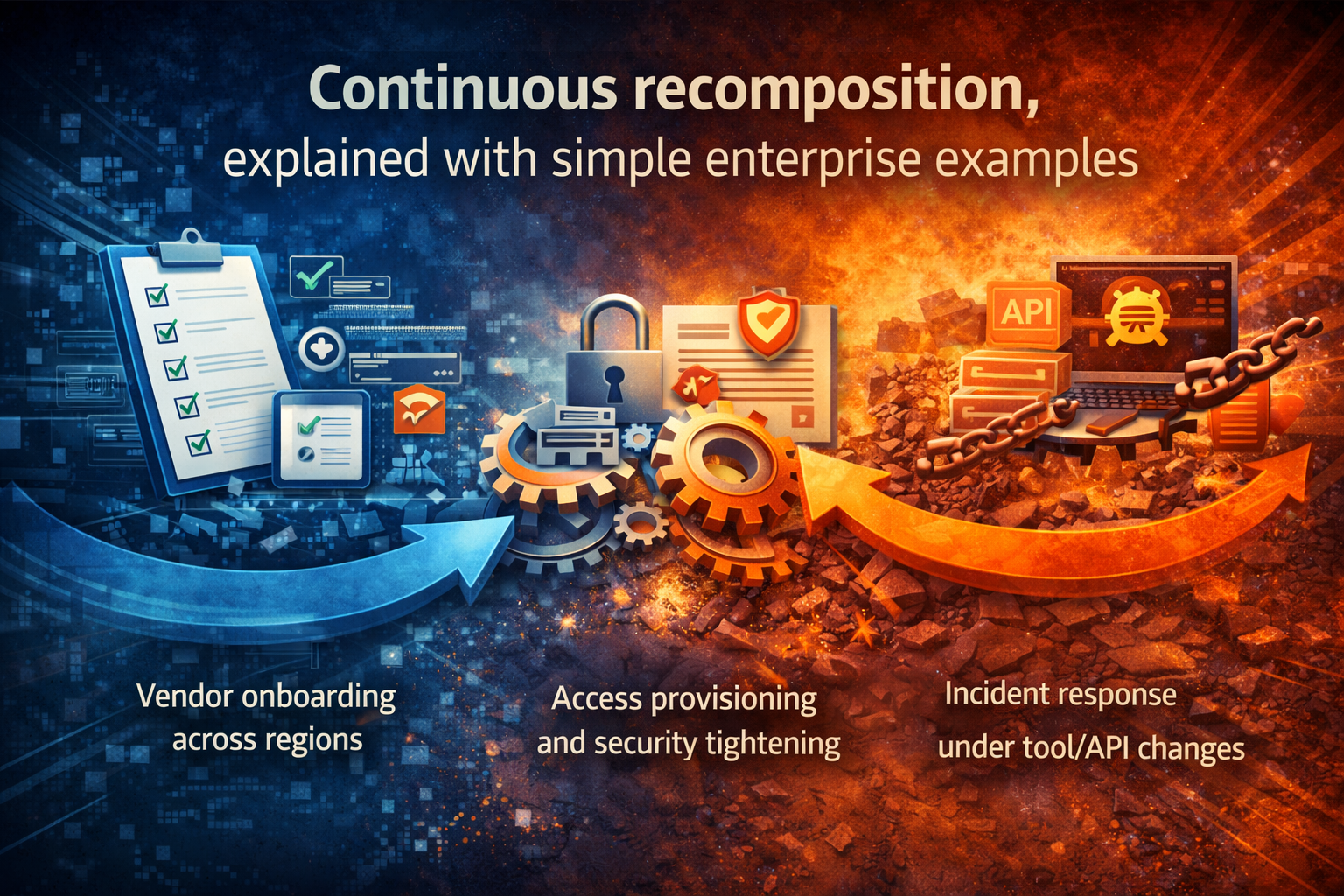 Continuous recomposition, explained with simple enterprise examples