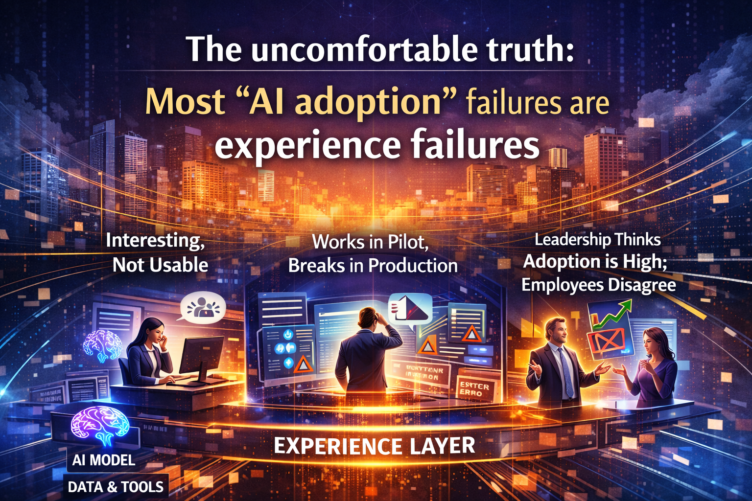 The uncomfortable truth: Most “AI adoption” failures are experience failures