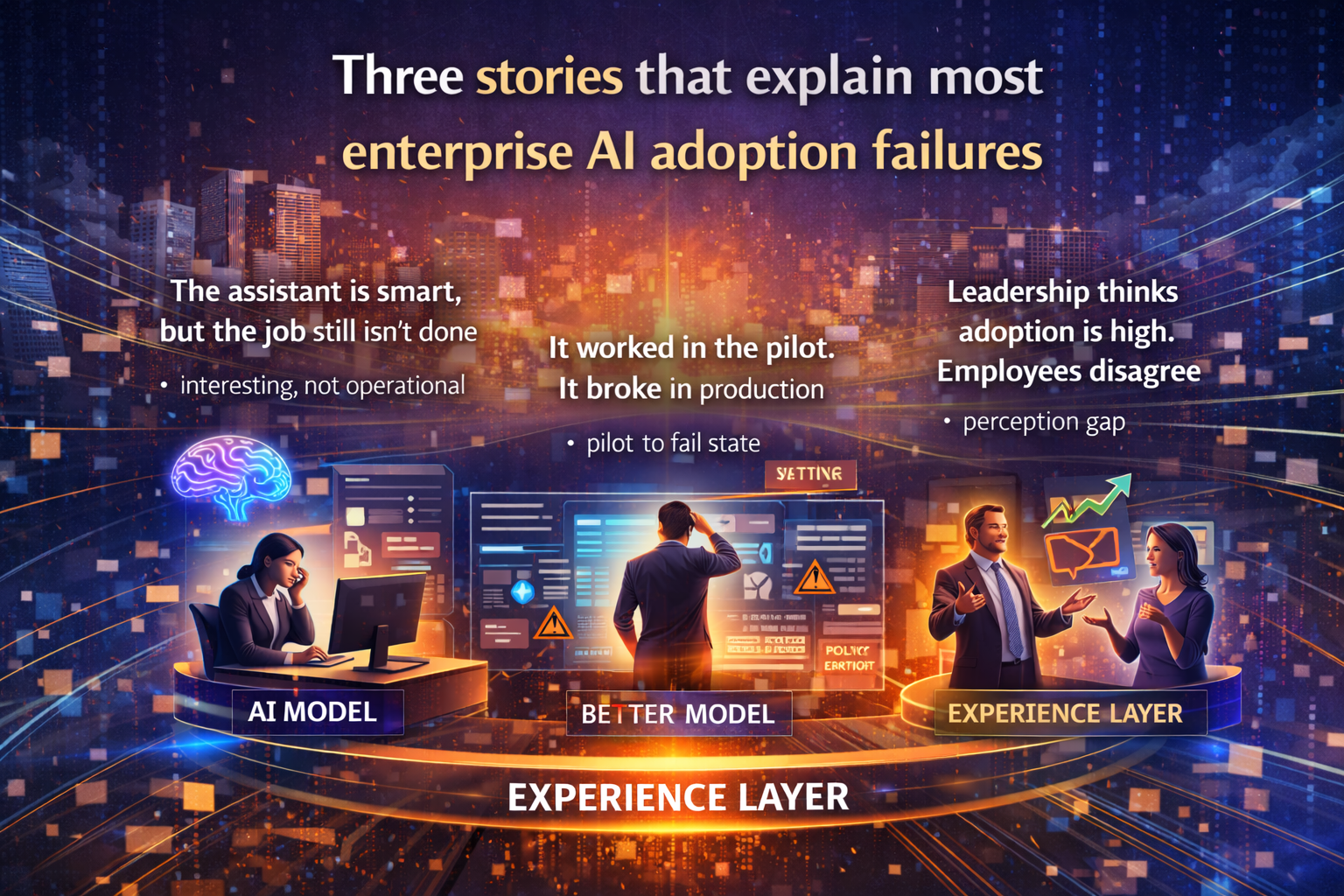 Three stories that explain most enterprise AI adoption failures