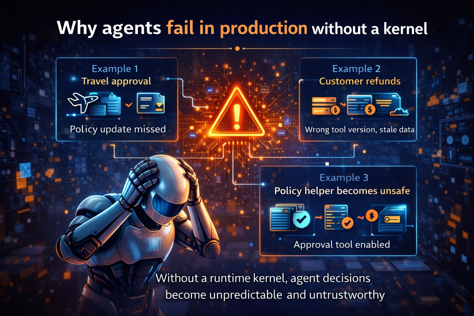 Why agents fail in production without a kernel