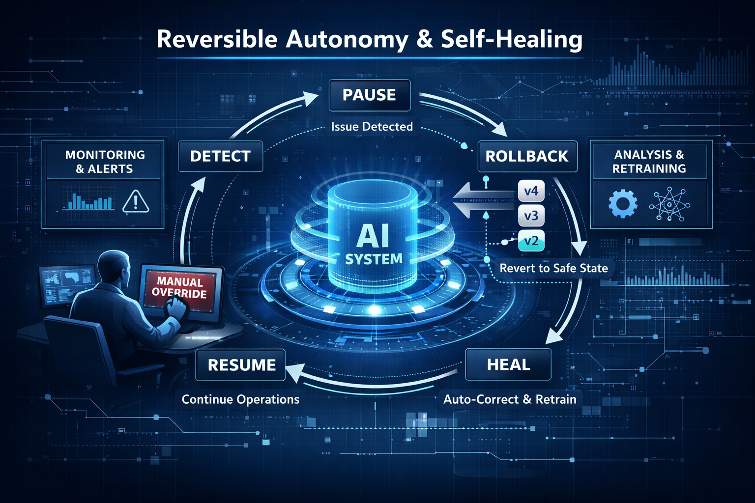 The core principle: autonomy must be reversible and self-healing