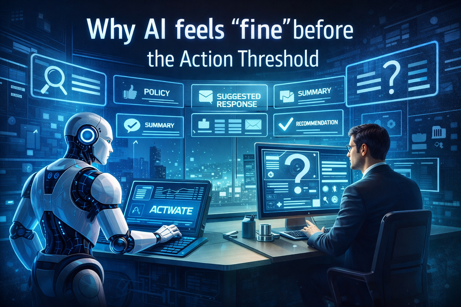 Why AI feels “fine” before the Action Threshold