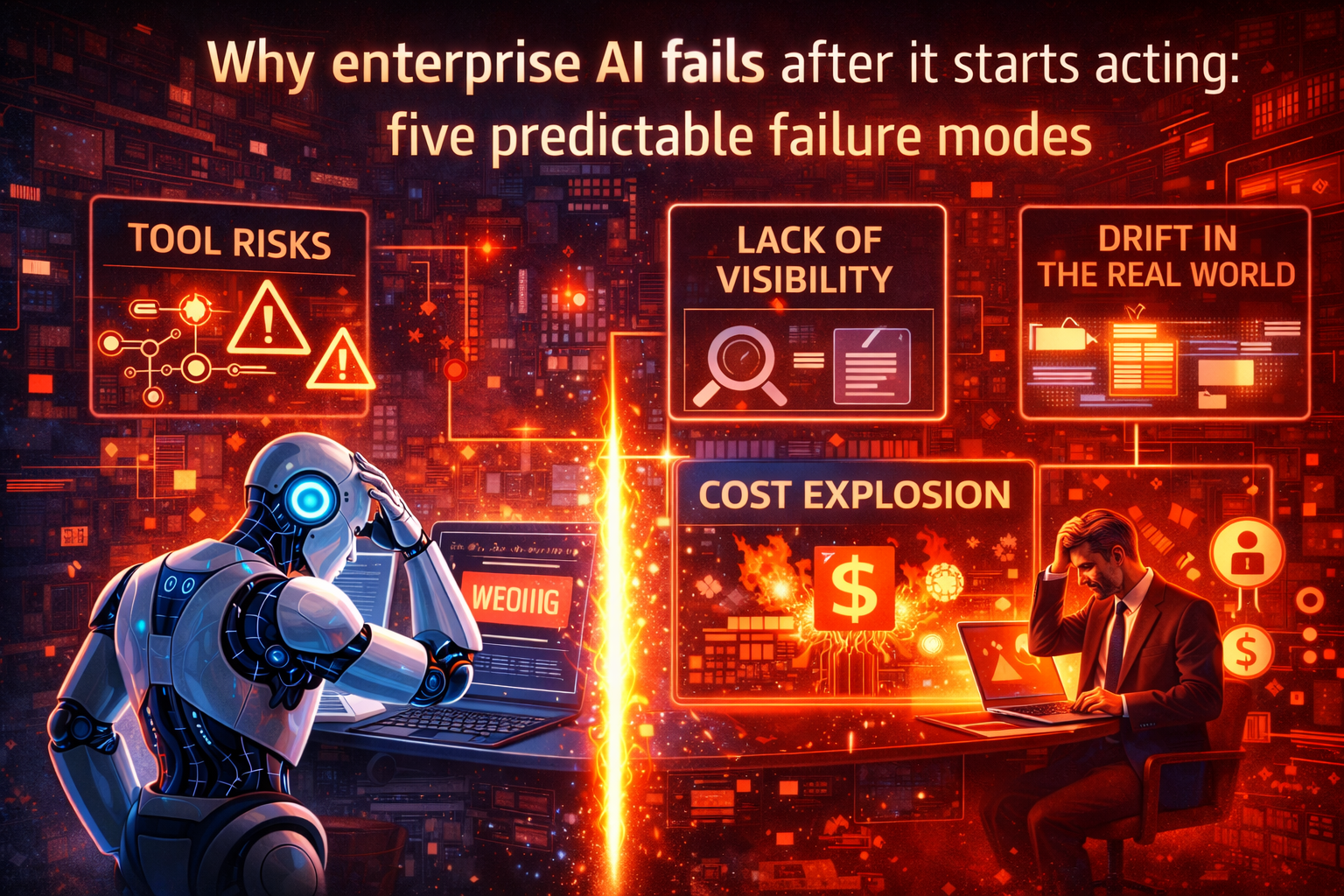 Why enterprise AI fails after it starts acting: five predictable failure modes