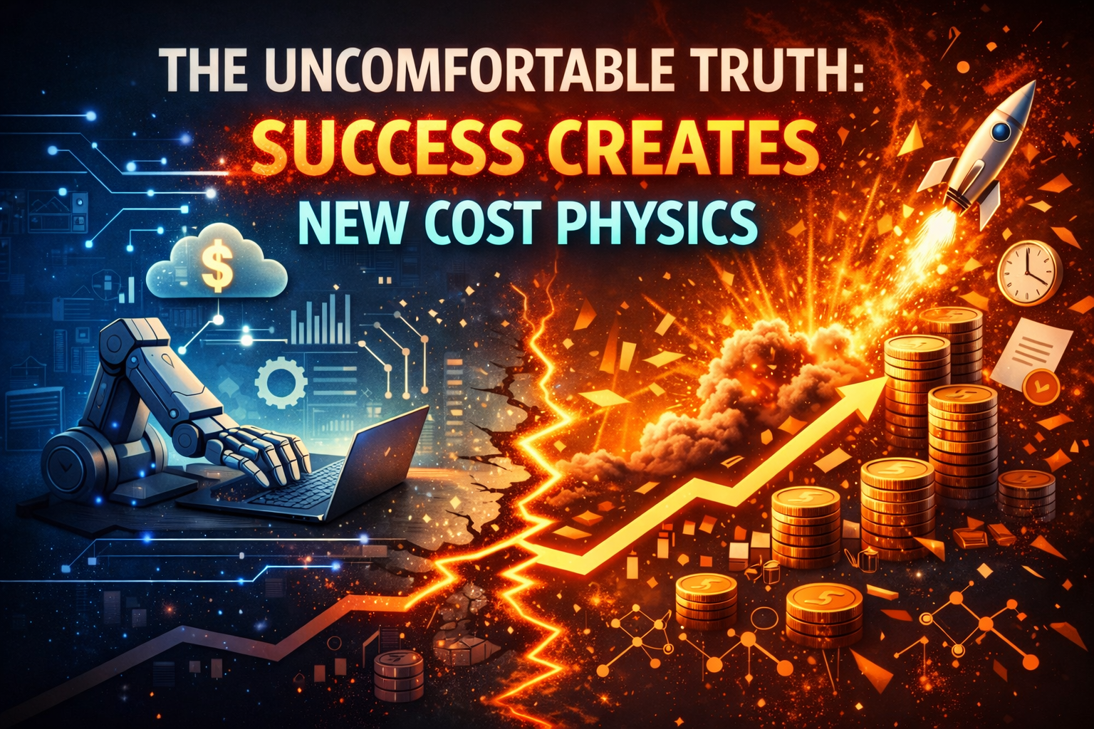 The uncomfortable truth: success creates new cost physics