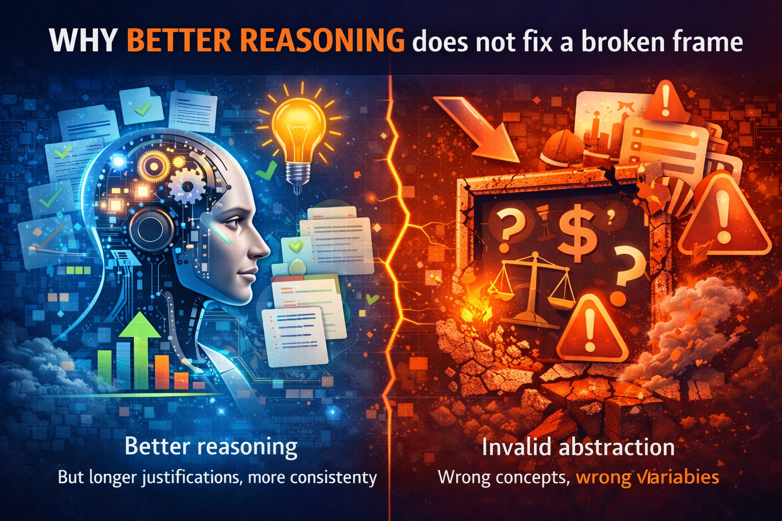 Why better reasoning does not fix a broken frame