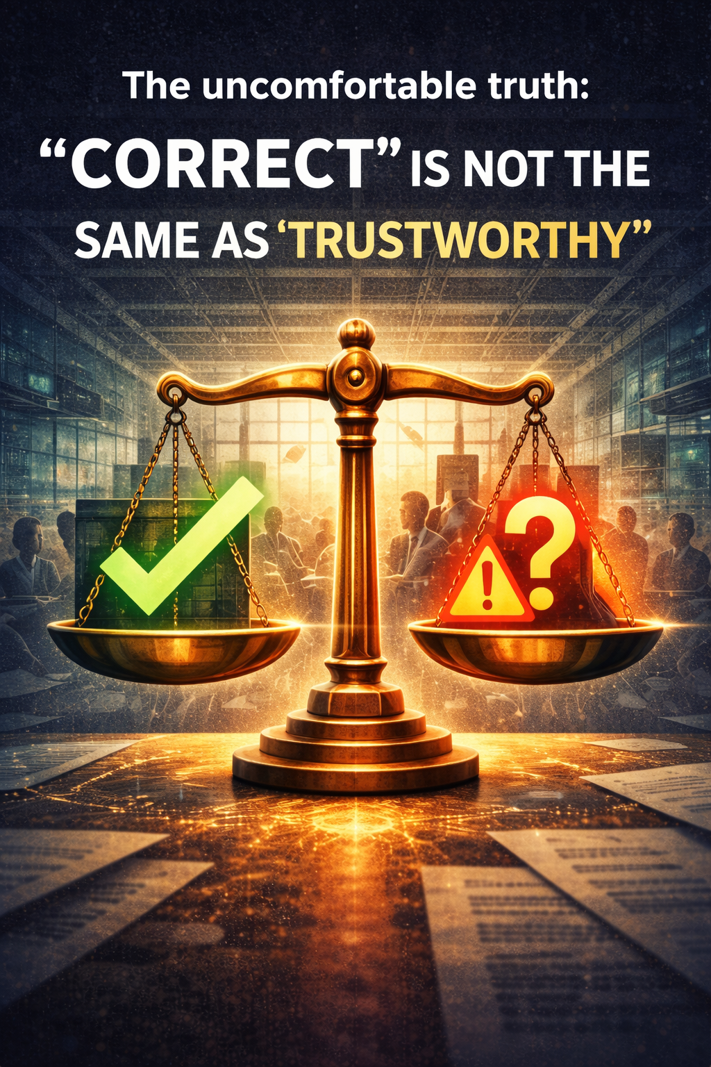 The uncomfortable truth: “correct” is not the same as “trustworthy”