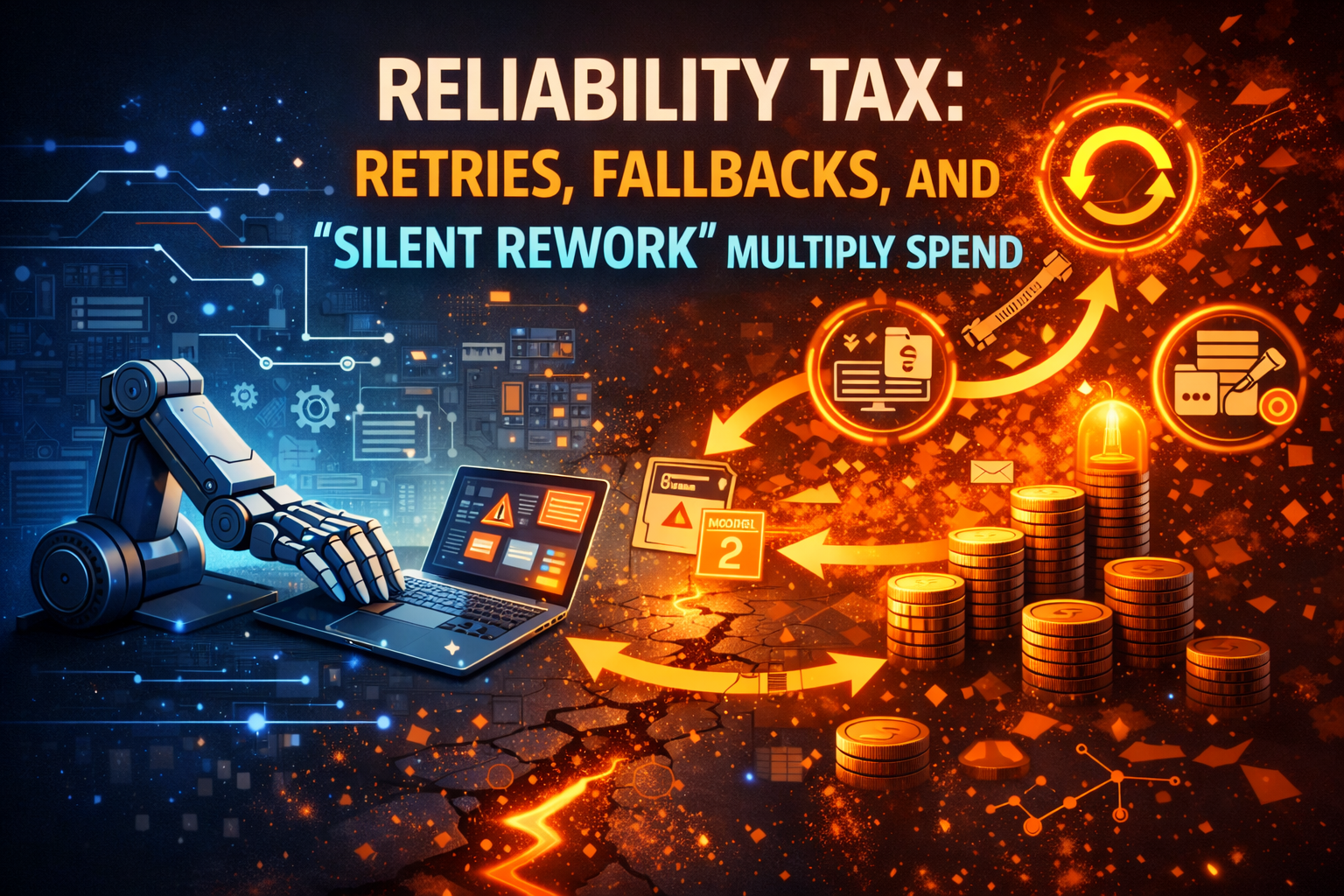 Reliability tax: retries, fallbacks, and “silent rework” multiply spend