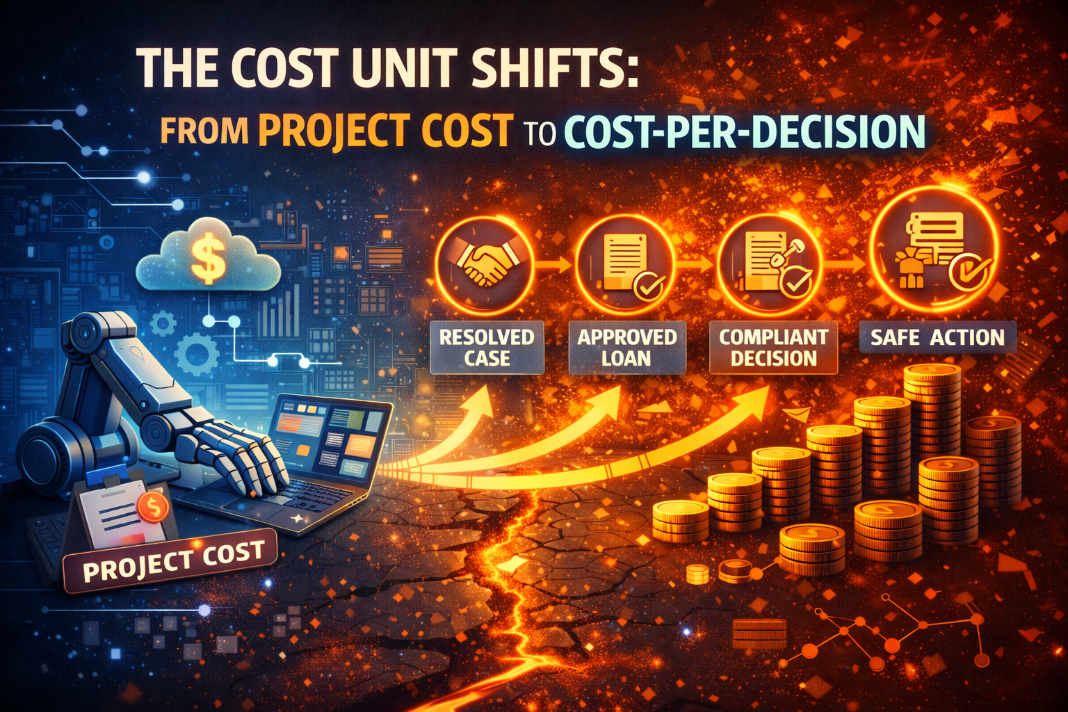 The cost unit shifts: from project cost to cost-per-decision