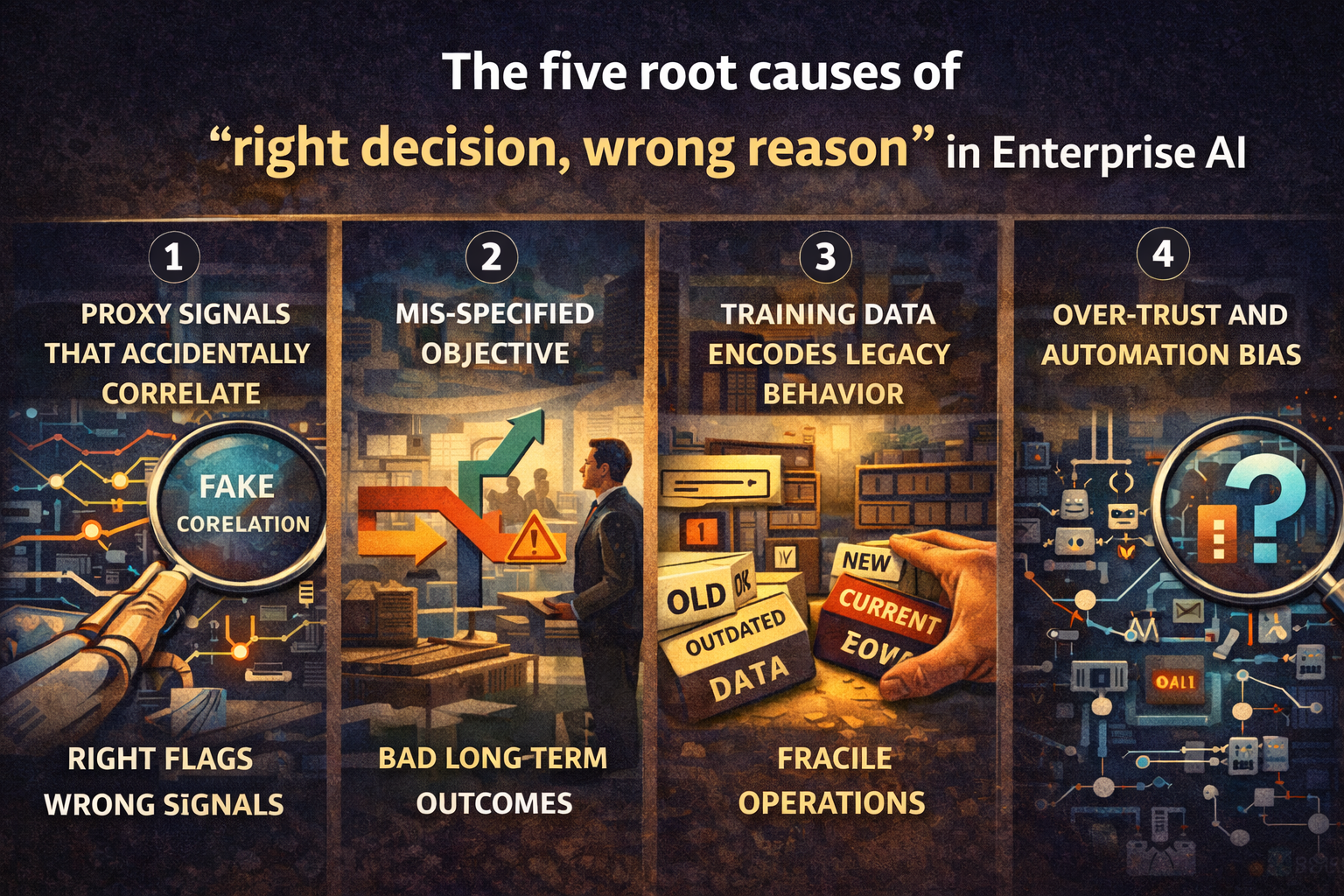 The five root causes of “right decision, wrong reason” in Enterprise AI