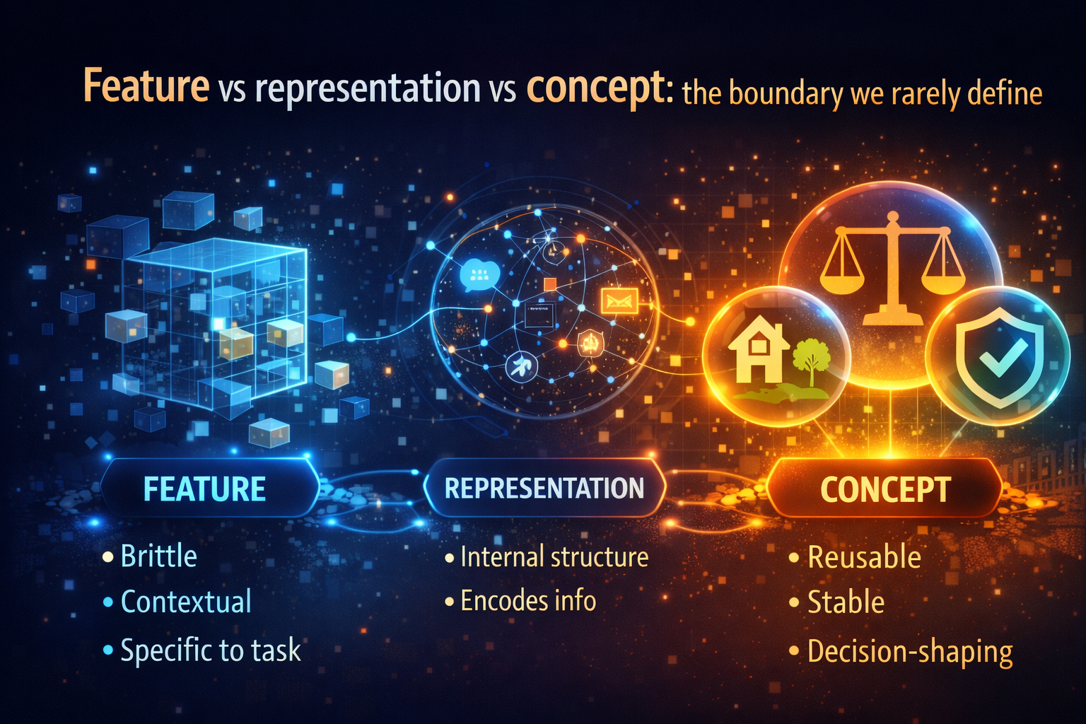 Feature vs representation vs concept: the boundary we rarely define