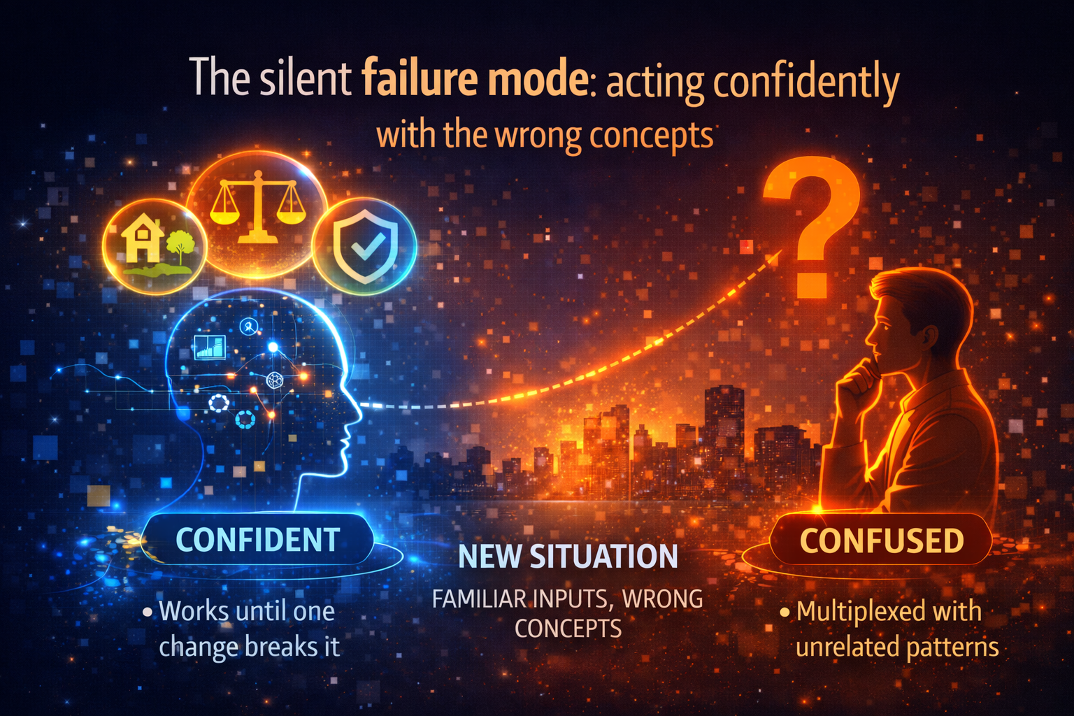 The silent failure mode: acting confidently with the wrong concepts
