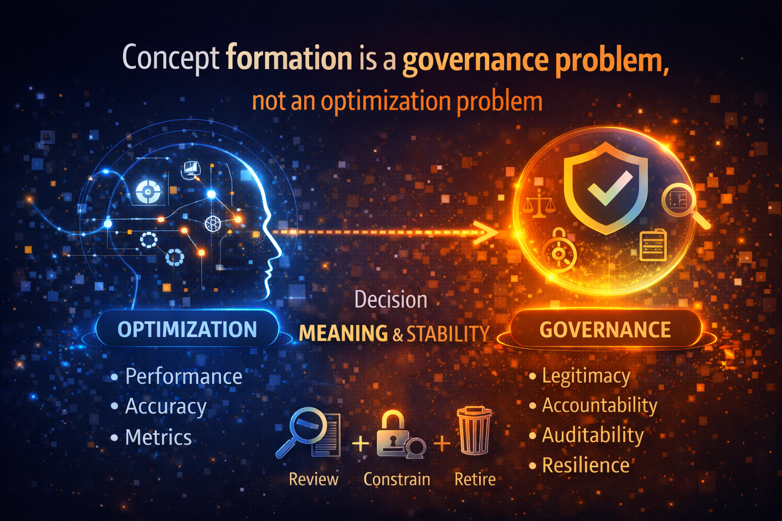 Concept formation is a governance problem, not an optimization problem