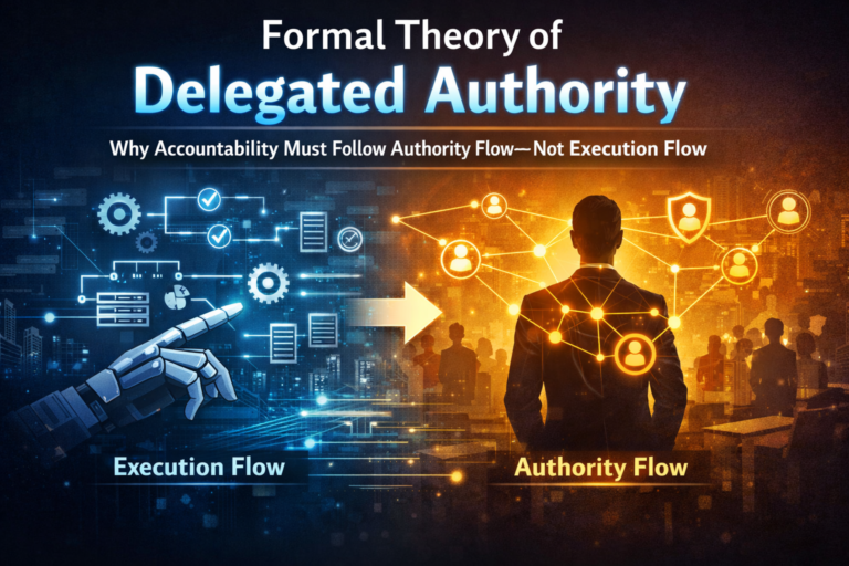 Formal Theory of Delegated Authority: Why Accountability Must Follow Authority Flow—Not Execution Flow