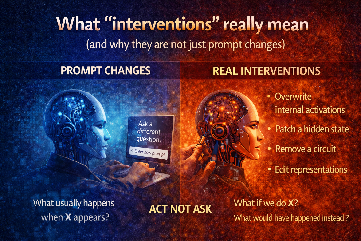 What “interventions” really mean (and why they are not just prompt changes)