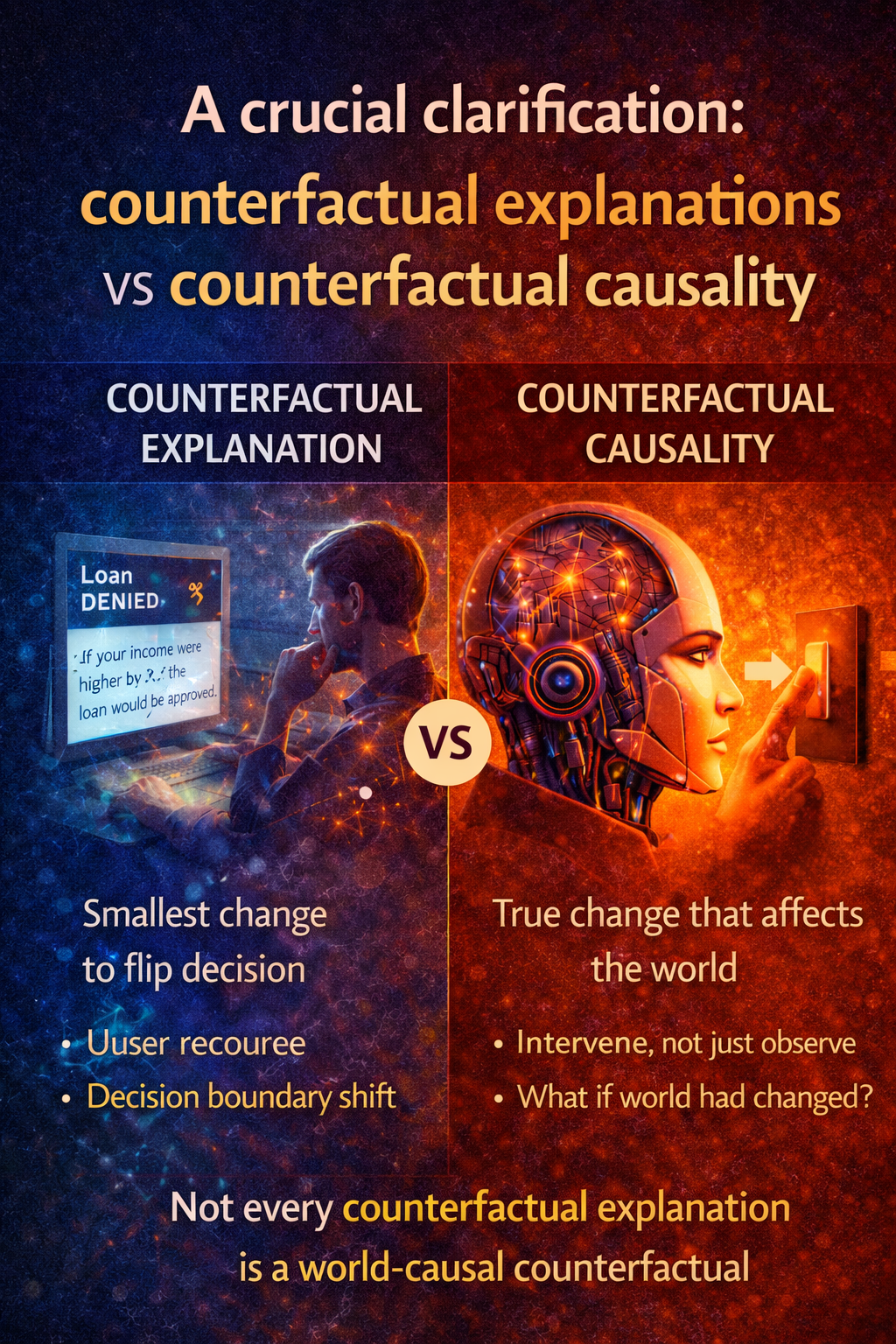 counterfactual explanations vs counterfactual causality