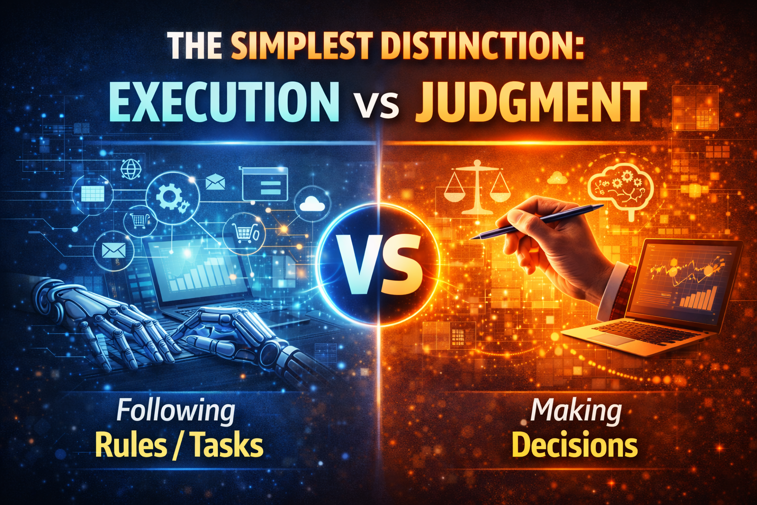 The simplest distinction: execution vs judgment