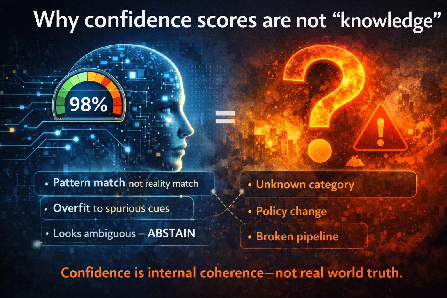 Why confidence scores are not “knowledge”