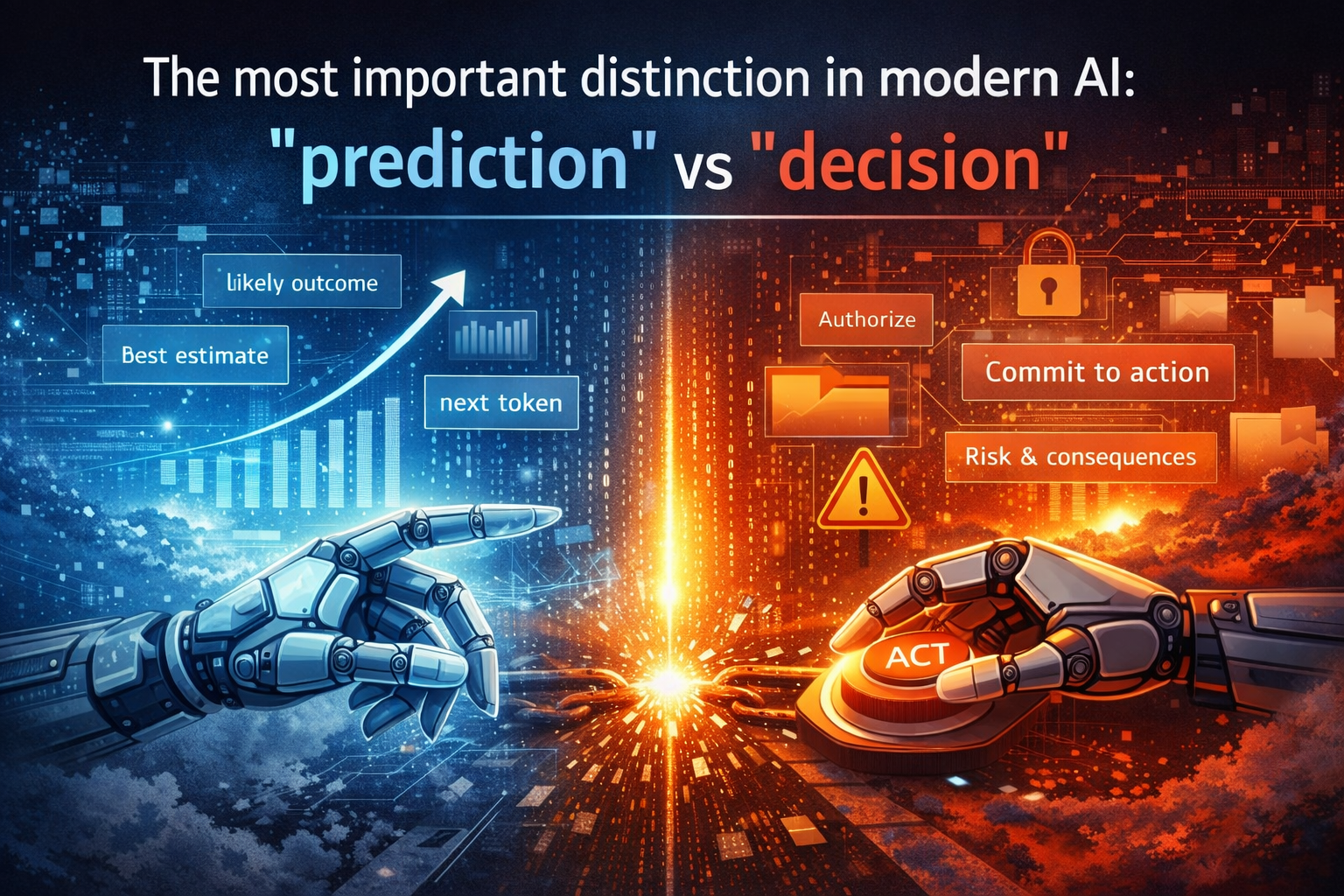 The most important distinction in modern AI: “prediction” vs “decision”