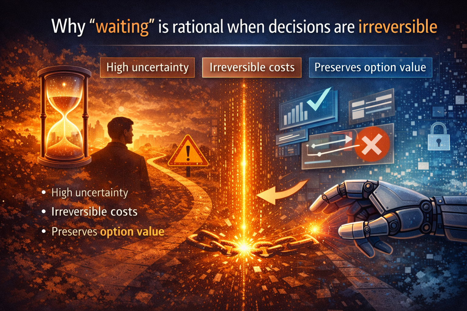 Why “waiting” is rational when decisions are irreversible