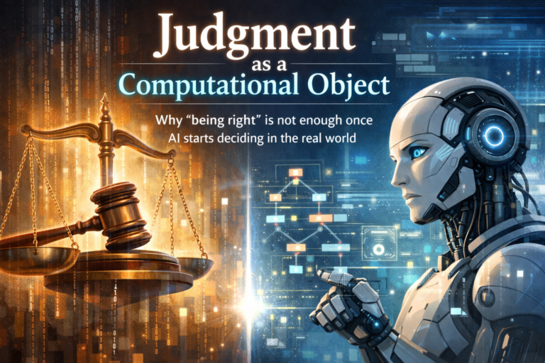 Judgment as a Computational Primitive: Why Reasoning Alone Fails in Real-World AI Decisions