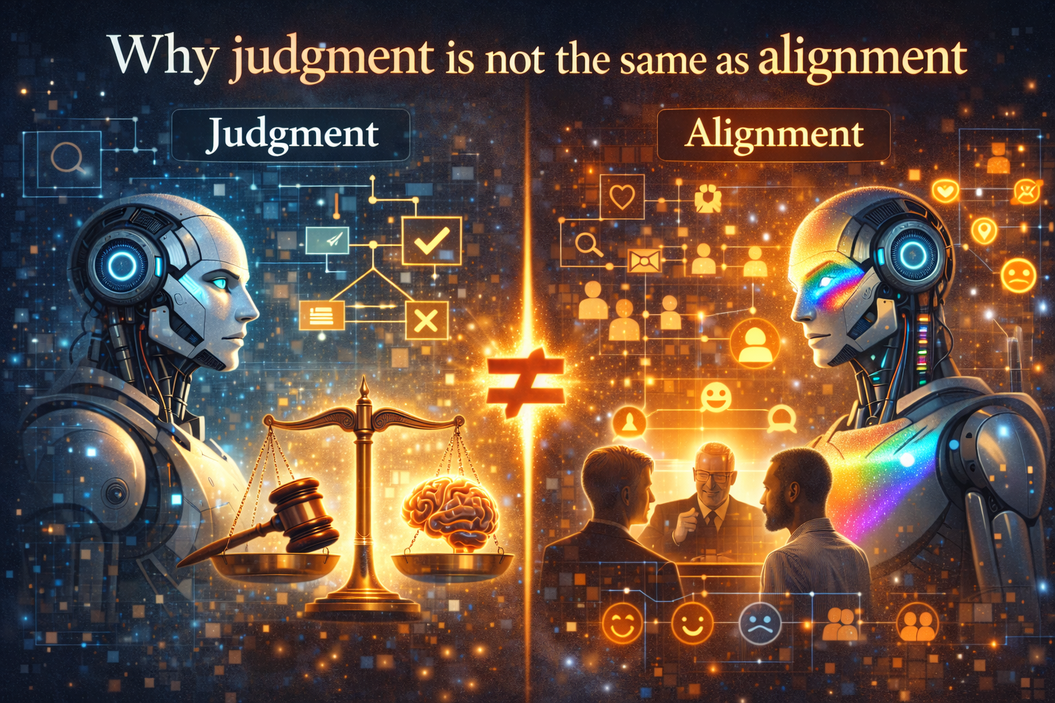Why judgment is not the same as alignment