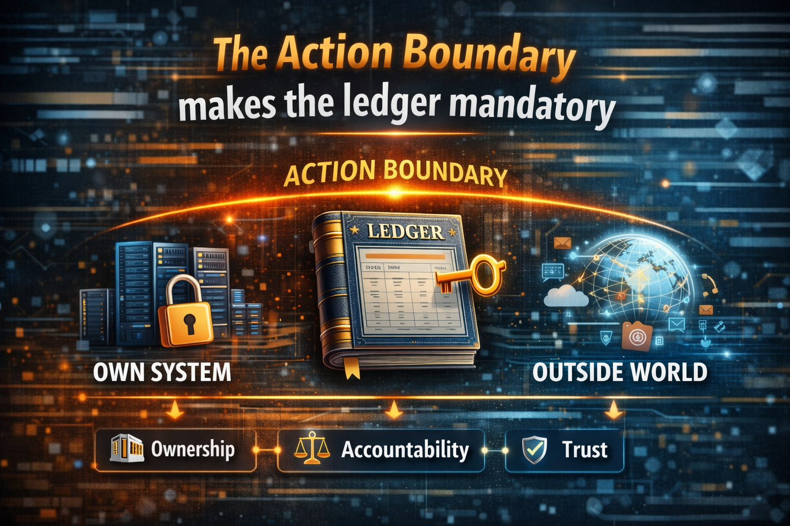 The Action Boundary makes the ledger mandatory