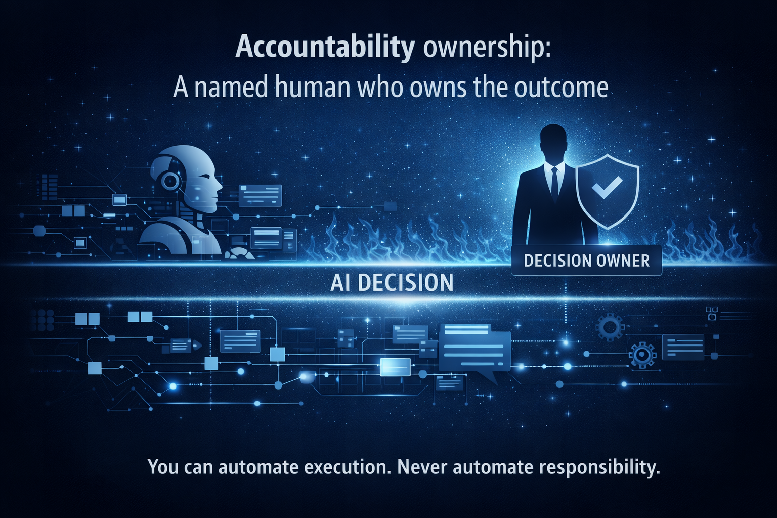 Accountability ownership: a named human who owns the outcome