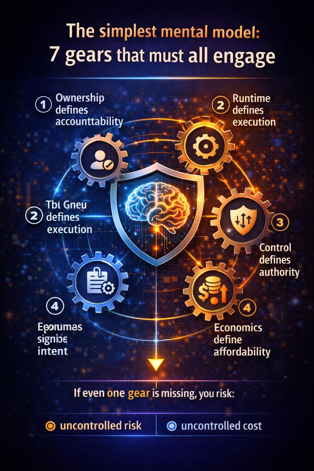 The simplest mental model: 7 gears that must all engage