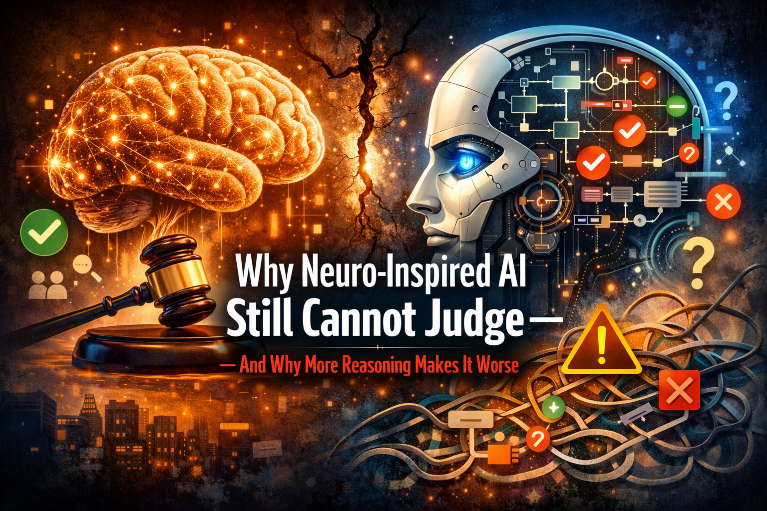Why Neuro-Inspired AI Still Cannot Judge