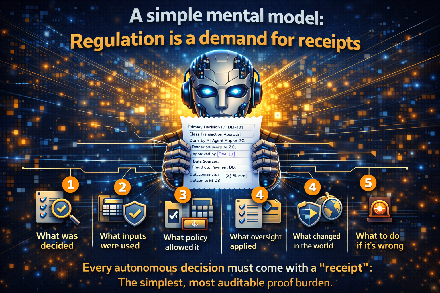 A simple mental model: regulation is a demand for receipts