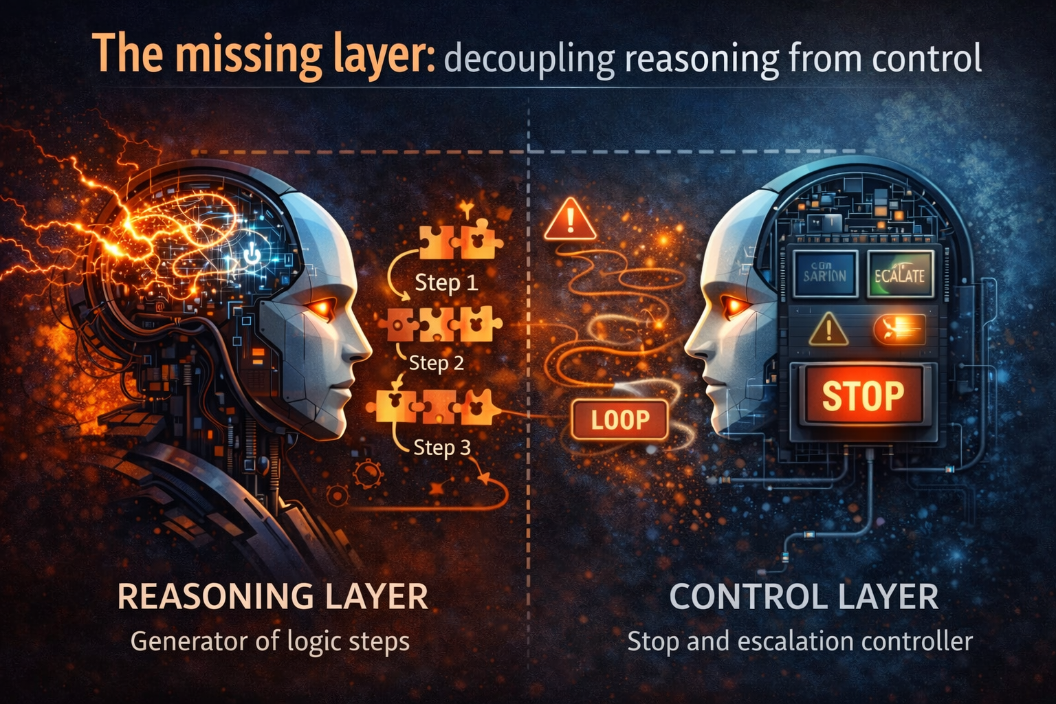 The missing layer: decoupling reasoning from control