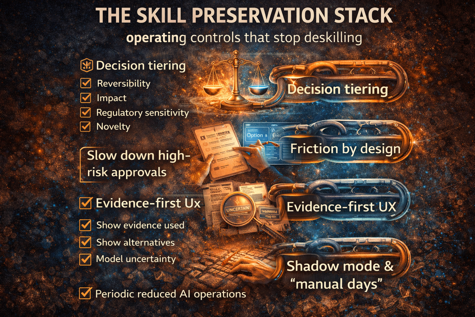 The Skill Preservation Stack: operating controls that stop deskilling