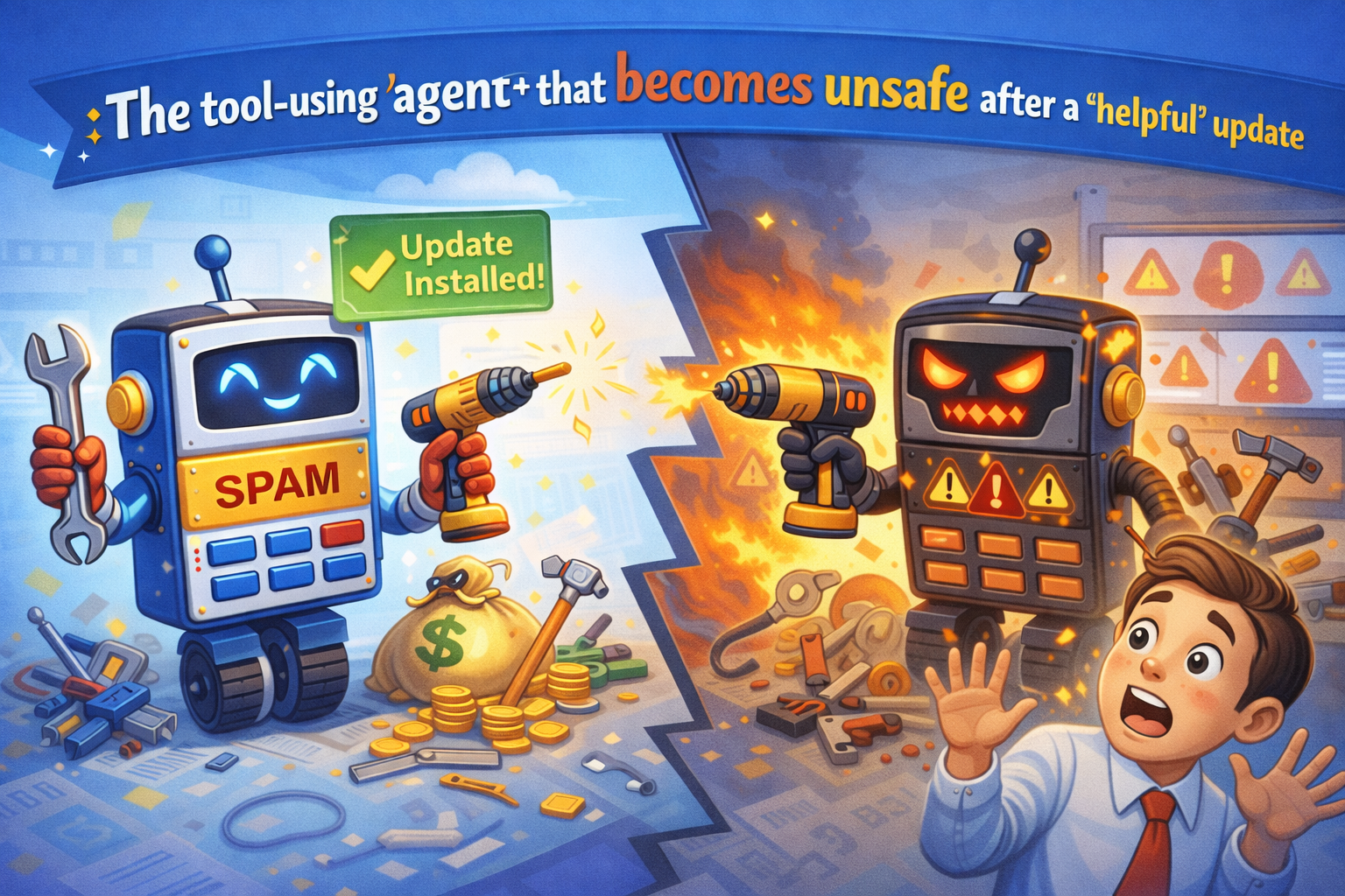 Example 3: The tool-using agent that becomes unsafe after a “helpful” update