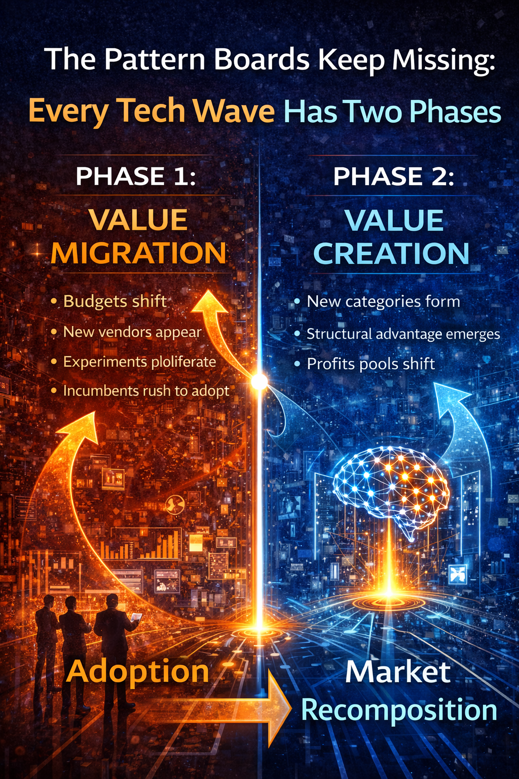 The Pattern Boards Keep Missing: Every Tech Wave Has Two Phases