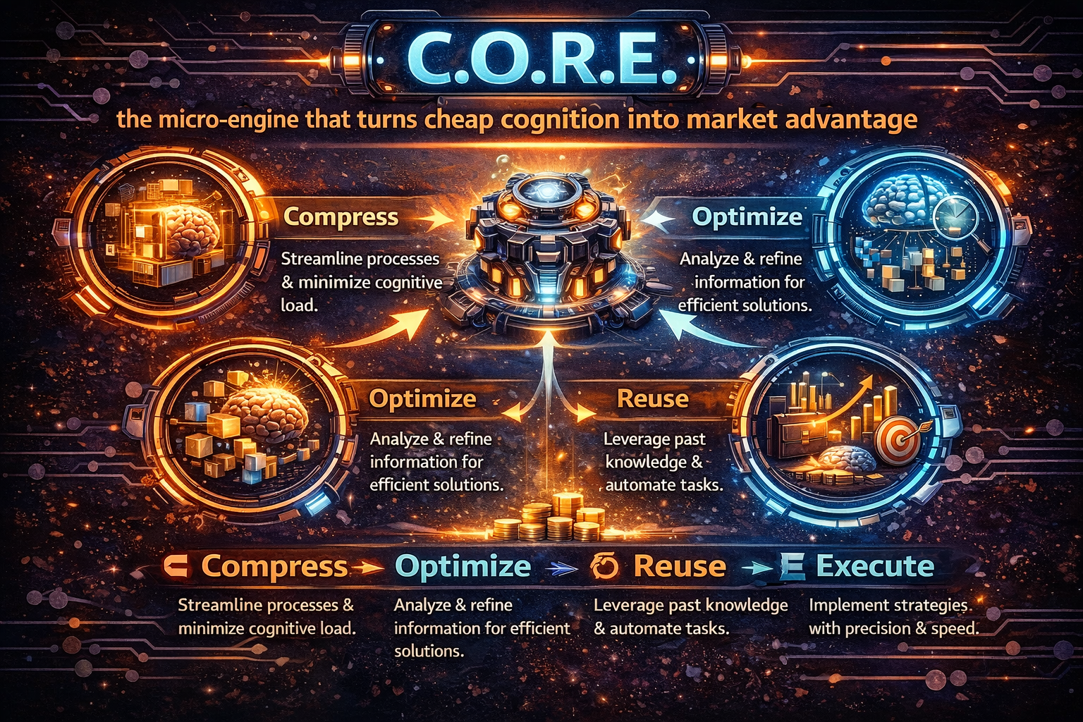 C.O.R.E.: the micro-engine that turns cheap cognition into market advantage