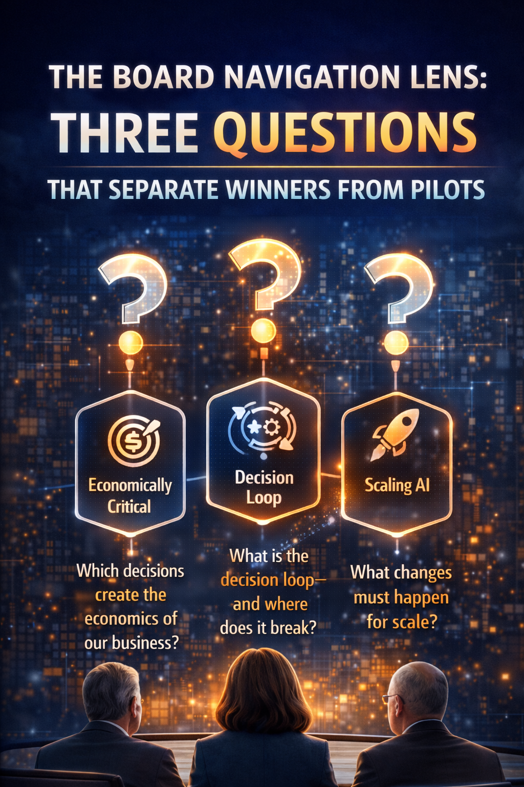 The board navigation lens: three questions that separate winners from pilots