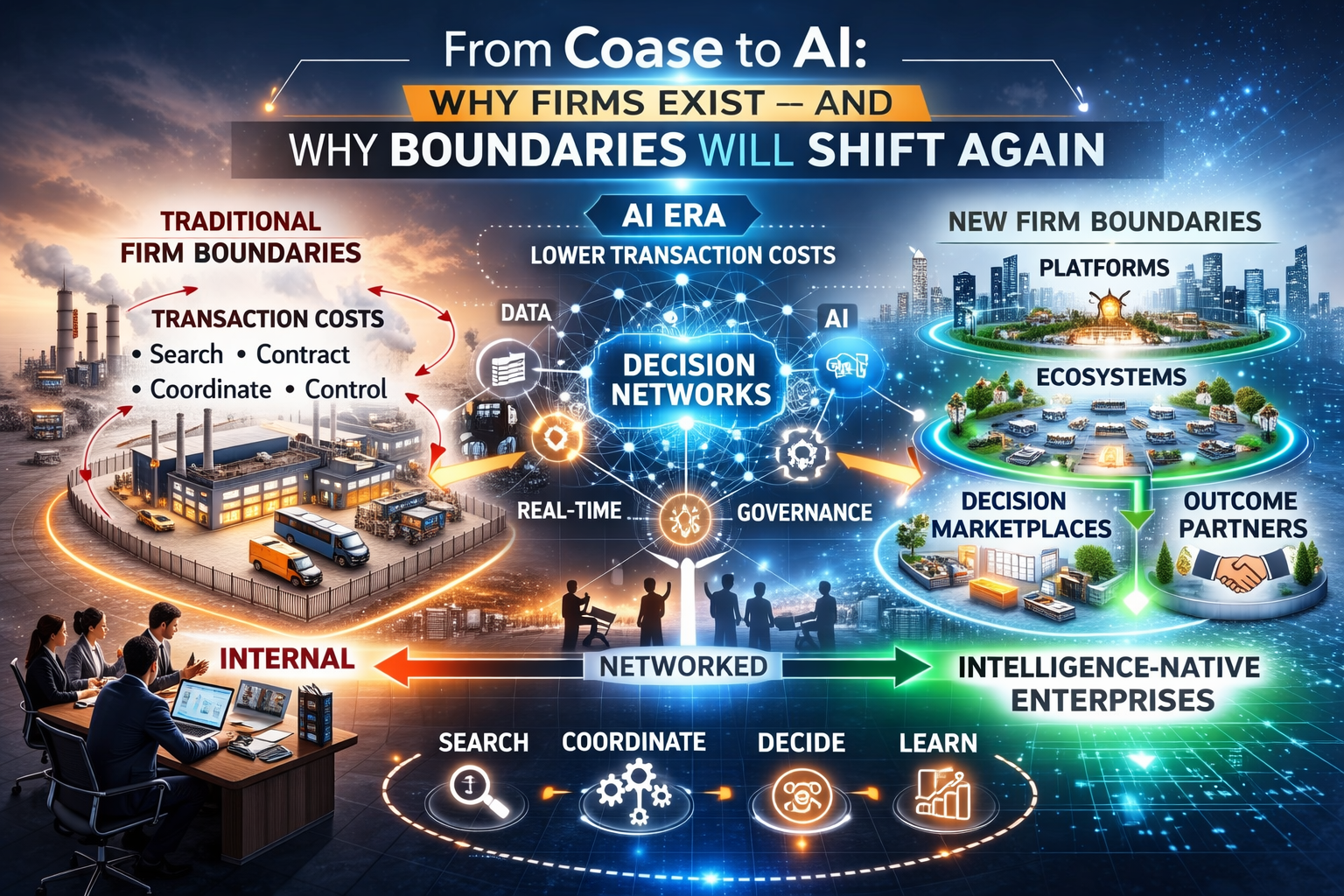From Coase to AI: why firms exist—and why boundaries will shift again
