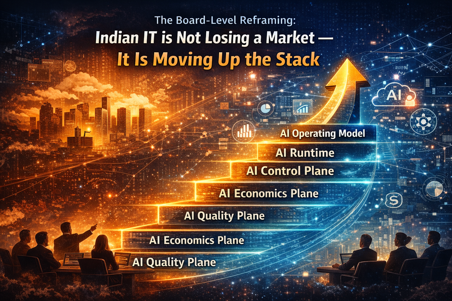 The board-level reframing: Indian IT is not losing a market—it is moving up the stack