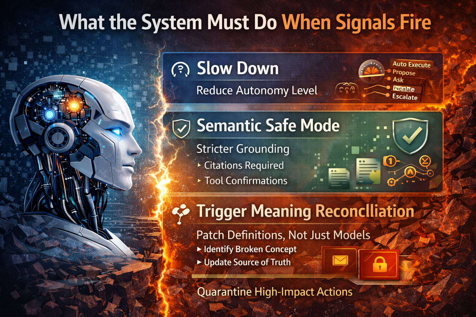 What the system must do when signals fire