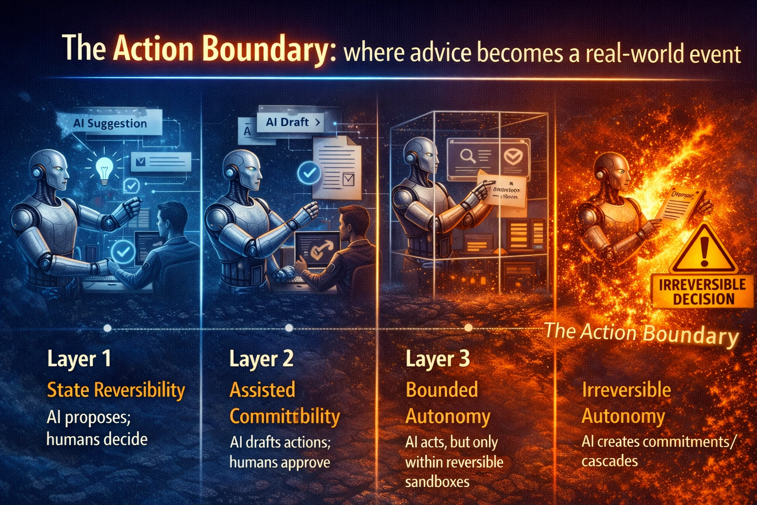 The Action Boundary: where advice becomes a real-world event