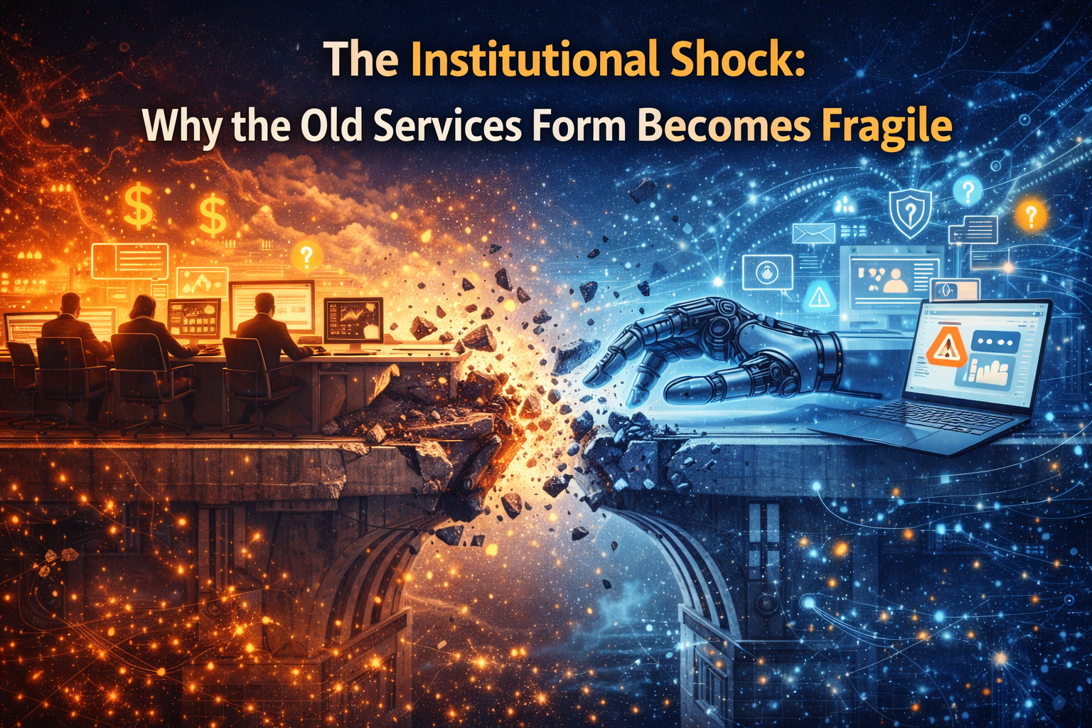 The institutional shock: why the old services form becomes fragile