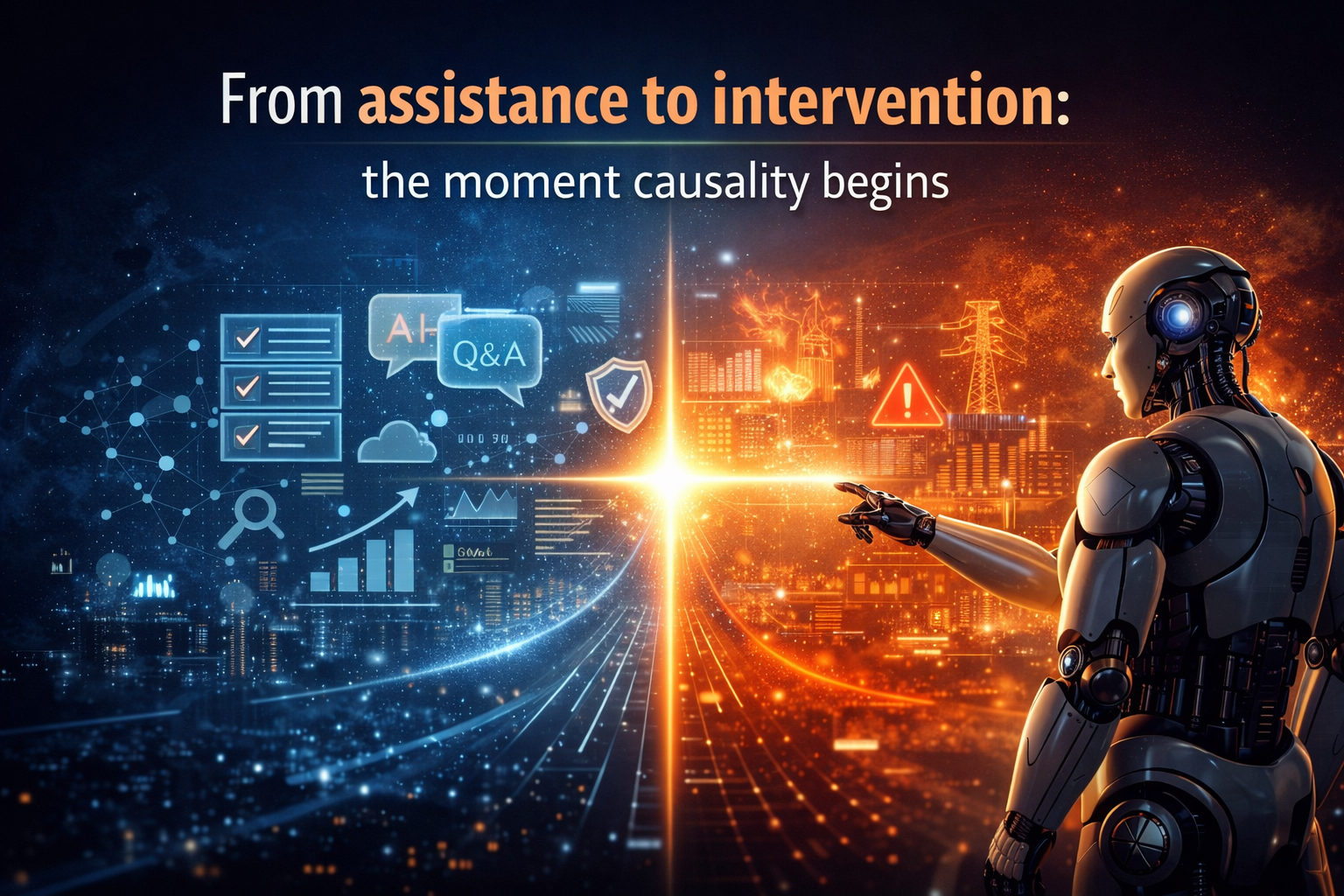 From assistance to intervention: the moment causality begins