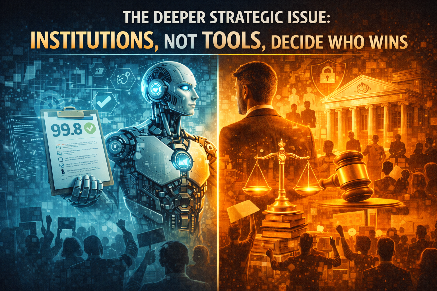 The deeper strategic issue: institutions, not tools, decide who wins