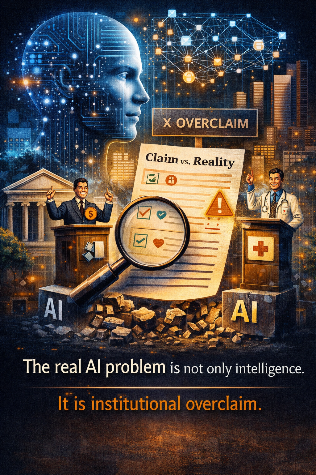 The real AI problem is not only intelligence. It is institutional overclaim.