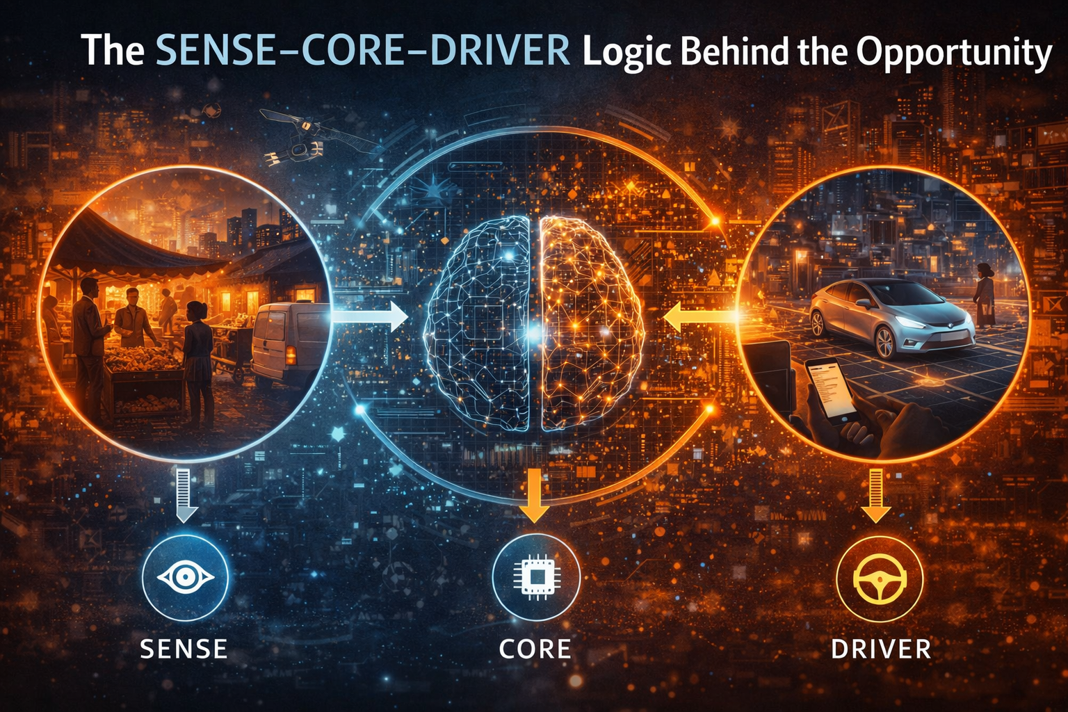 The SENSE–CORE–DRIVER Logic Behind the Opportunity