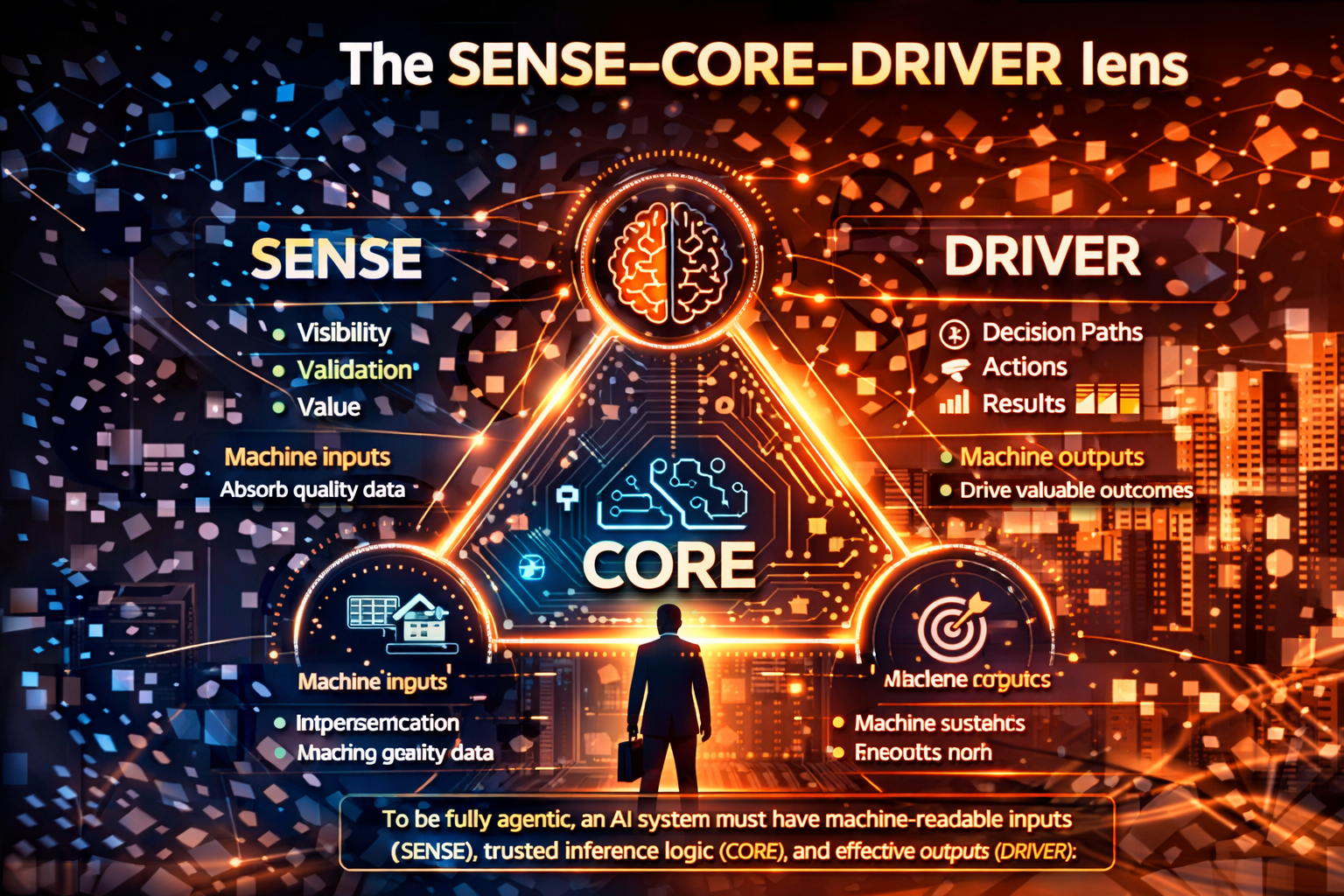 The SENSE–CORE–DRIVER lens