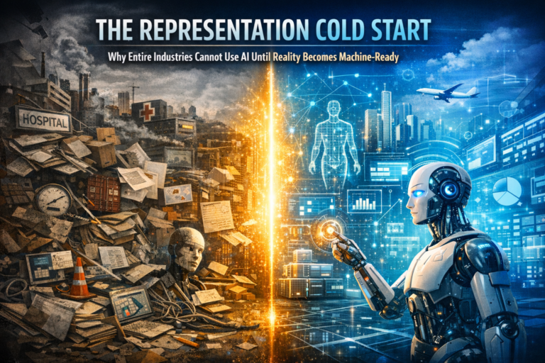 The Representation Cold Start: Why Entire Industries Cannot Use AI Until Reality Becomes Machine-Ready