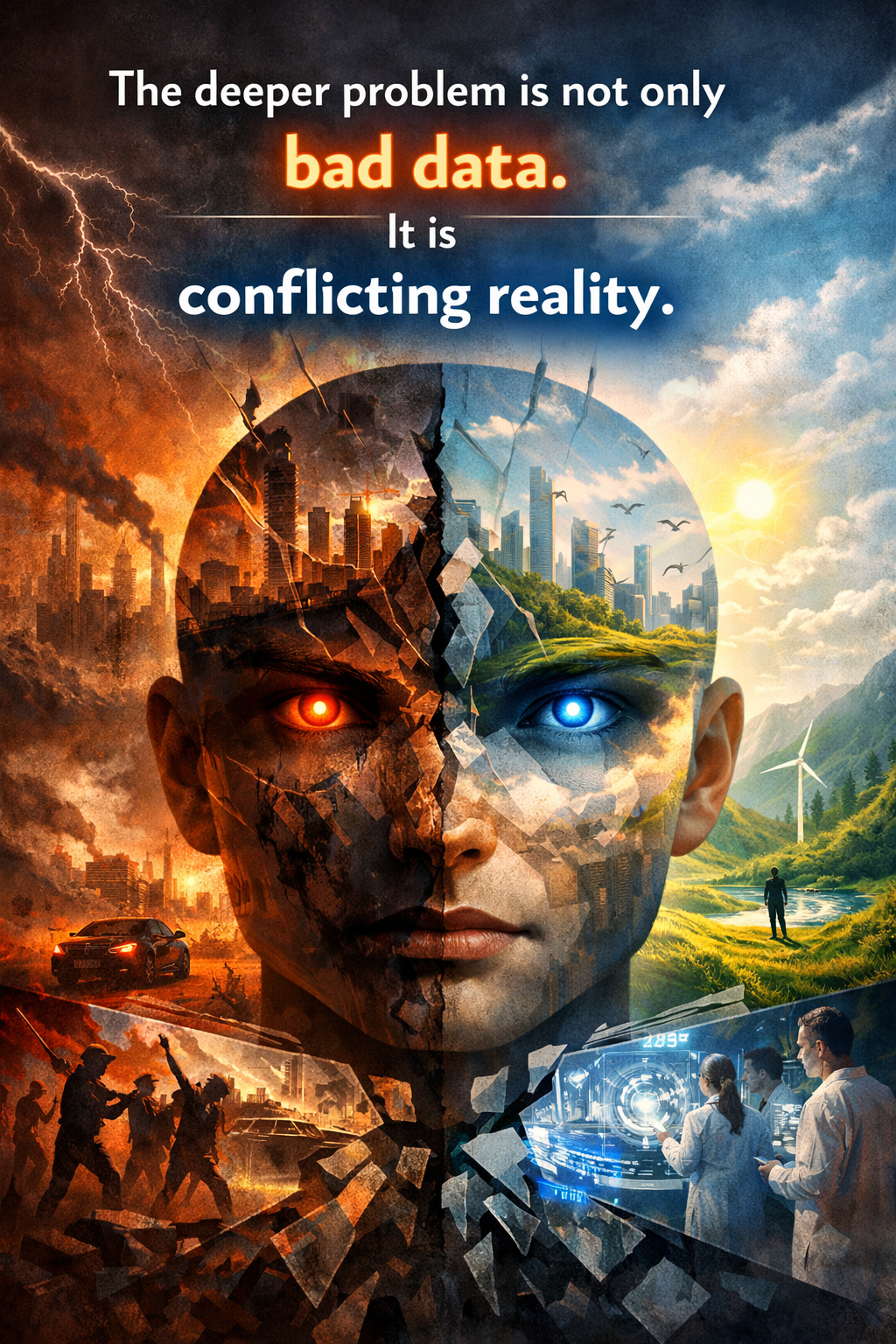 The deeper problem is not only bad data. It is conflicting reality.